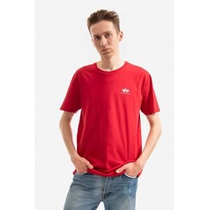 Bavlněné tričko Alpha Industries Backprint červená barva, s potiskem, 128507.328-red