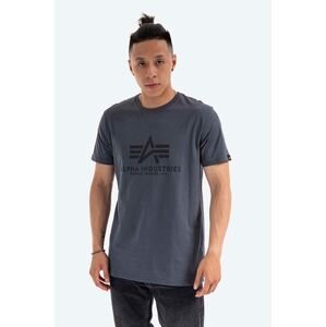 Bavlněné tričko Alpha Industries Basic T-Shirt šedá barva, 100501.412
