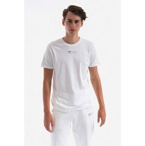 Bavlněné tričko Alpha Industries bílá barva, s potiskem, 118529.626-white