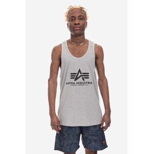 Bavlněné tričko Alpha Industries Basic Tank BB šedá barva, 116513.17-grey