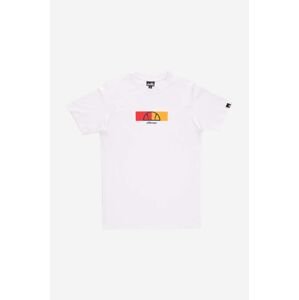 Bavlněné tričko Ellesse bílá barva, s potiskem, SHR17633-WHITE
