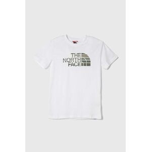 Bavlněné tričko The North Face S/S Easy Tee bílá barva, s potiskem, NF00A3P73M1-white