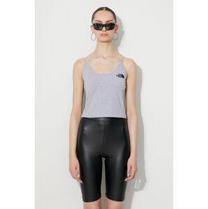 Top The North Face Crop Tank šedá barva, NF0A55AQGAU-GREY