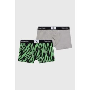 Dětské boxerky Calvin Klein Underwear 2-pack zelená barva