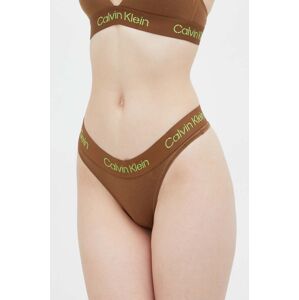 Tanga Calvin Klein Underwear hnědá barva