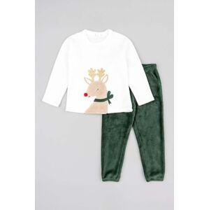 Dětské pyžamo zippy zelená barva, s aplikací