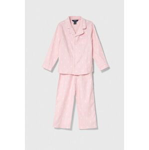 Dětské bavlněné pyžamo Polo Ralph Lauren růžová barva