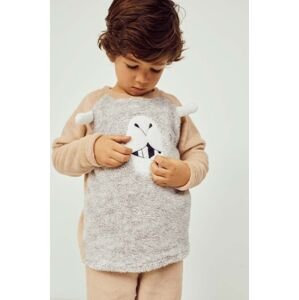 Dětské pyžamo zippy hnědá barva, s aplikací