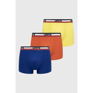 Boxerky Levi's 3-pack pánské, oranžová barva