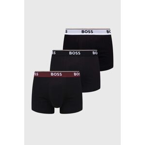 Boxerky BOSS 3-pack pánské, černá barva