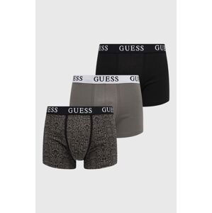 Boxerky Guess 3-pack pánské, šedá barva