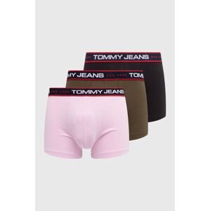 Boxerky Tommy Jeans 3-pack pánské, černá barva