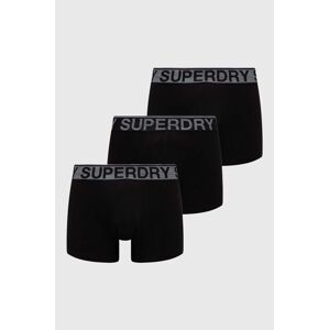 Boxerky Superdry 3-pack pánské, černá barva