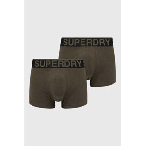 Boxerky Superdry 2-pack pánské, zelená barva