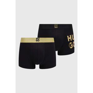 Boxerky HUGO 2-pack pánské, černá barva