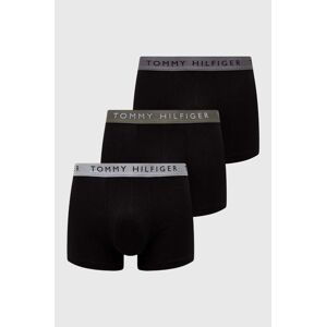 Boxerky Tommy Hilfiger 3-pack pánské, černá barva