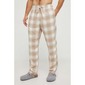 Pyžamové kalhoty Hollister Co. pánské, hnědá barva