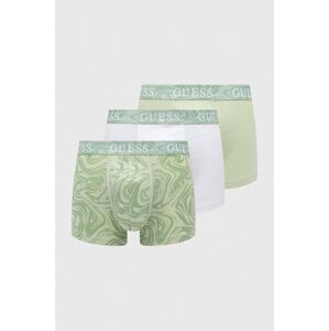 Boxerky Guess 3-pack pánské, zelená barva