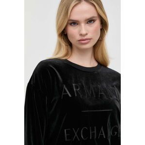 Mikina Armani Exchange dámská, černá barva, s aplikací