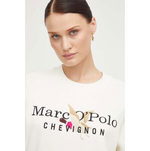 Bavlněná mikina Marc O'Polo x Chevignon dámská, béžová barva, s aplikací