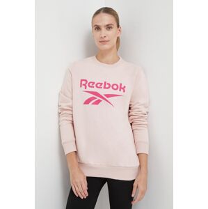 Mikina Reebok dámská, růžová barva, s potiskem