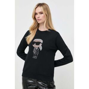 Mikina Karl Lagerfeld dámská, černá barva, s aplikací