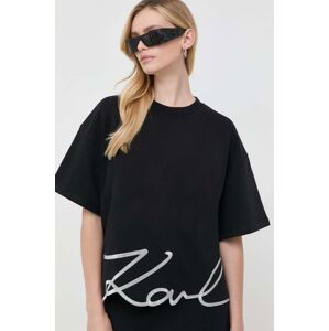Mikina Karl Lagerfeld dámská, černá barva, s aplikací