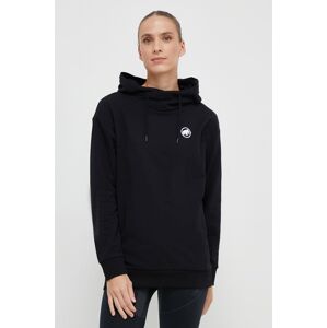 Tepláková mikina Mammut ML Hoody Original černá barva, s kapucí, s potiskem