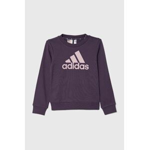 Dětská mikina adidas fialová barva, s potiskem