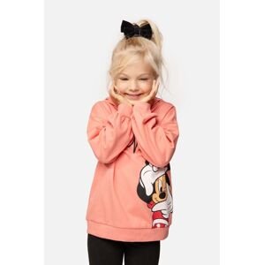 Dětská bavlněná mikina Coccodrillo růžová barva, s kapucí, s potiskem