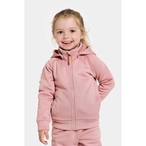 Dětská mikina Didriksons CORIN KIDS FULLZIP růžová barva, s kapucí, hladká