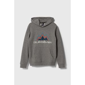 Dětská mikina Quiksilver BIG LOGO SNOW OTLR šedá barva, s kapucí, s potiskem