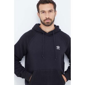 Mikina adidas Originals pánská, černá barva, s kapucí, s aplikací