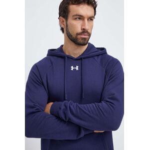 Mikina Under Armour pánská, tmavomodrá barva, s kapucí, hladká