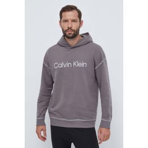 Bavlněná mikina Calvin Klein Underwear šedá barva, s kapucí, s aplikací