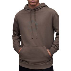 Bavlněná mikina AllSaints MG079Z TIERRA OTH HOODY pánská, hnědá barva, s kapucí, s potiskem