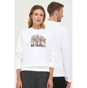 Bavlněná mikina United Colors of Benetton x Disney bílá barva, s potiskem