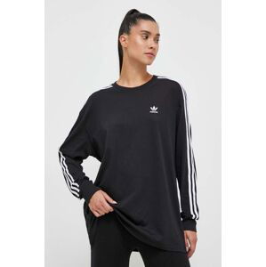 Bavlněné tričko s dlouhým rukávem adidas Originals černá barva