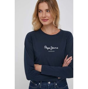 Bavlněné tričko s dlouhým rukávem Pepe Jeans Wendys tmavomodrá barva