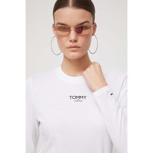 Bavlněné tričko s dlouhým rukávem Tommy Jeans bílá barva, DW0DW16438