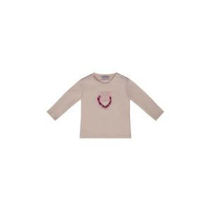 Kojenecké tričko s dlouhým rukávem Pinko Up béžová barva