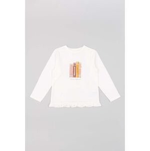 Dětské tričko s dlouhým rukávem zippy béžová barva