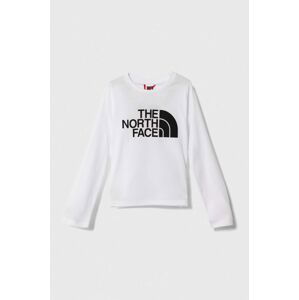 Dětská bavlněná košile s dlouhým rukávem The North Face L/S EASY TEE bílá barva, s potiskem