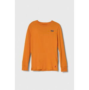 Dětské tričko s dlouhým rukávem Levi's oranžová barva