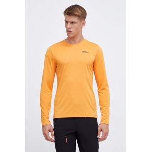 Sportovní tričko s dlouhým rukávem Jack Wolfskin Sky Thermal oranžová barva, melanžový