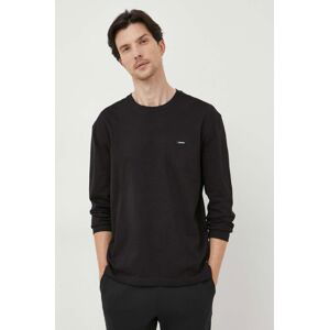 Bavlněné tričko s dlouhým rukávem Calvin Klein černá barva