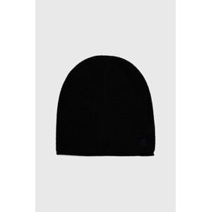 Čepice Lauren Ralph Lauren černá barva, z tenké pleteniny