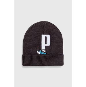 Dětska čepice Puma x THE SMURFS Beanie šedá barva