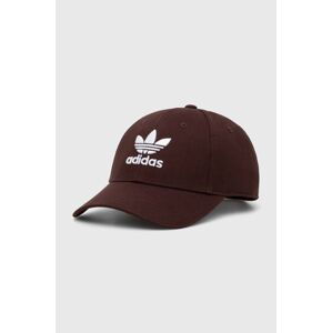 Bavlněná baseballová čepice adidas Originals hnědá barva, s aplikací