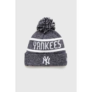 Čepice z vlněné směsi New Era šedá barva, z husté pleteniny, NEW YORK YANKEES